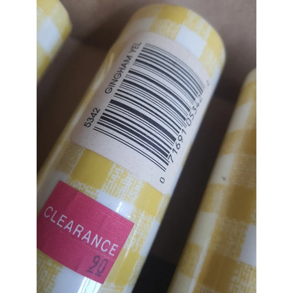 Vintage 80s Rubbermaid 3 Roll Lot Yellow Gingham Pattern 10sqft 3.33ydx12